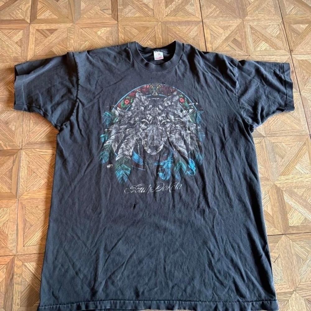 Vintage single stitch‎ wolf graphic tee Size XXL